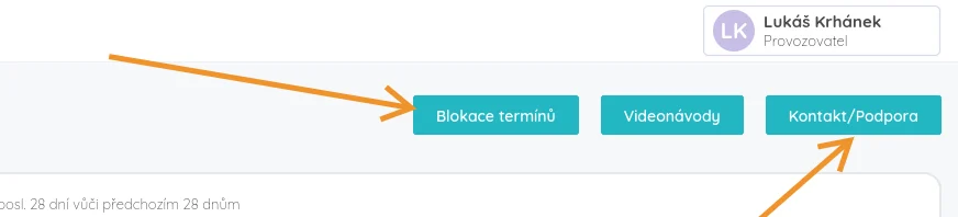 Contact and support in admin