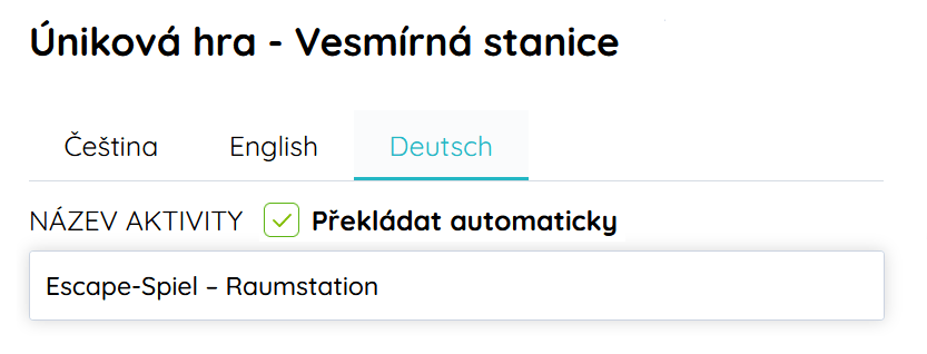 Editing activity text in multiple languages