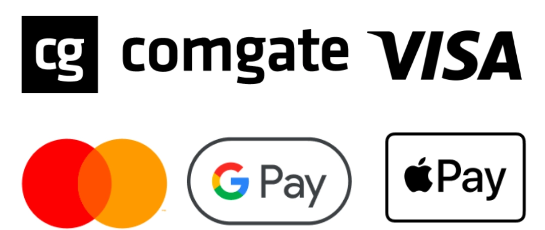 Všechny platební metody - Comgate, Visa, Mastercard, Google Pay, Apple Pay