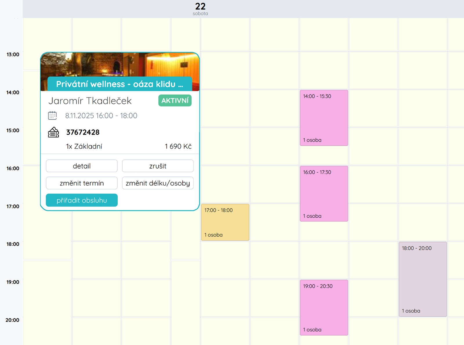Reservation management — clear calendar overview