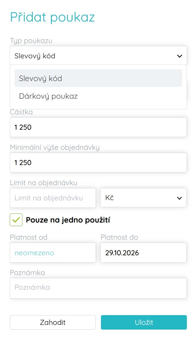Voucher overview and management