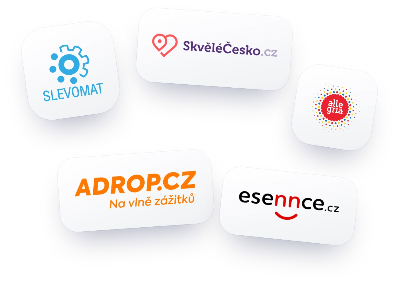 Slevové portály — Slevomat, SkvěléČesko, Allegria, Adrop, Esennce