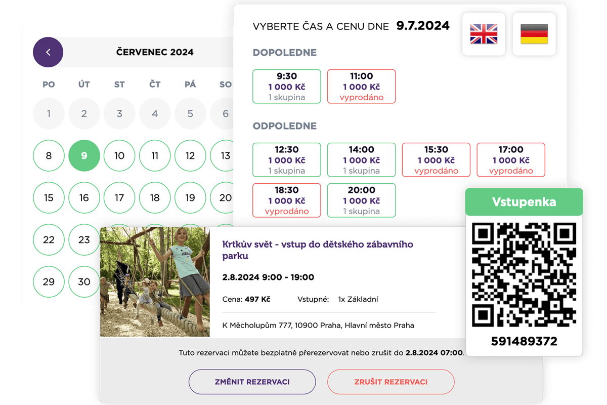 Booking widget in different languages