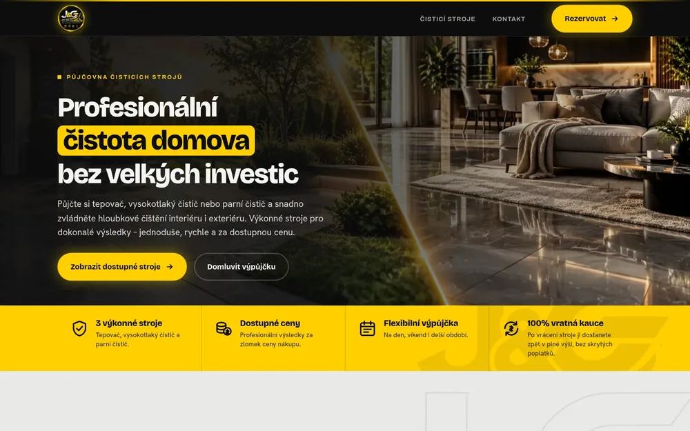 Screenshot webu J&G PRO