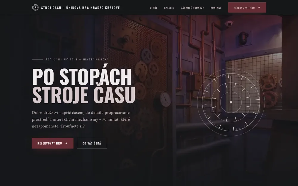 Screenshot webu Stroj Času