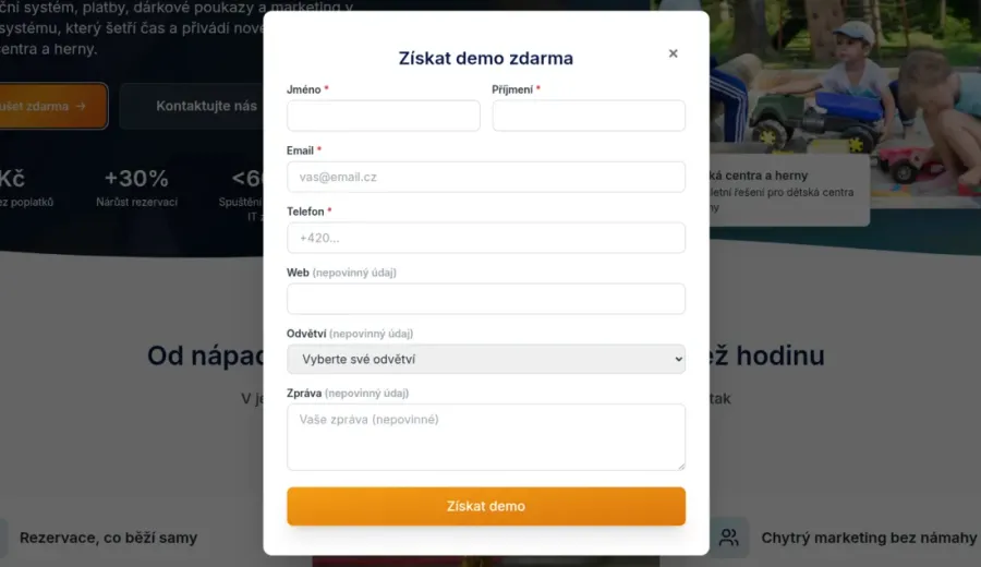 Vyplnění formuláře