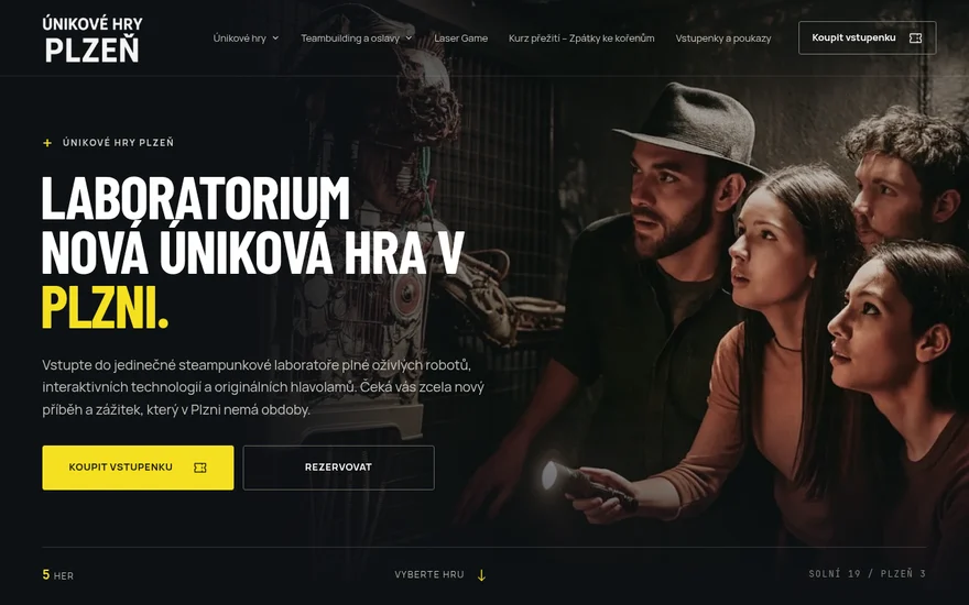 Web Únikové hry Plzeň