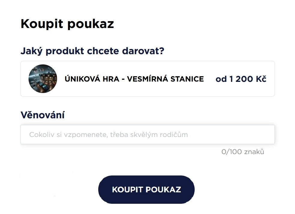 Widget dárkové poukazy