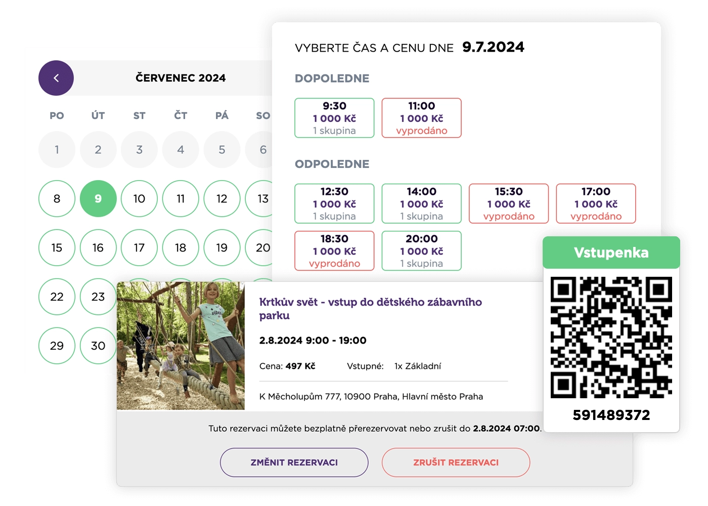 24/7 bookings — online reservation system with calendar