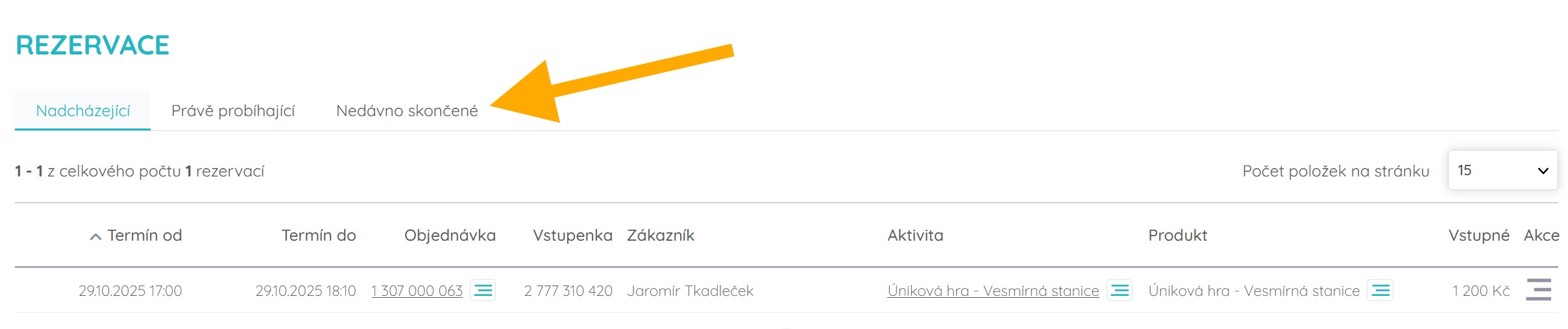 Dashboard s novými záložkami