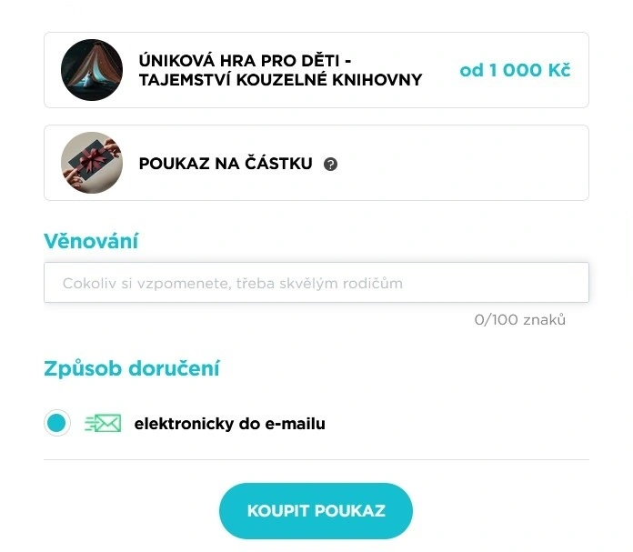 Gift cards in Booqito